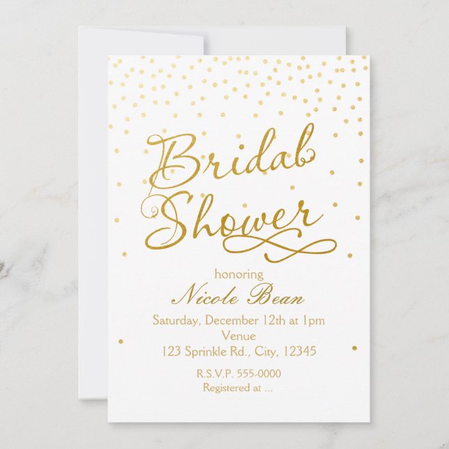 Fête de mariage Invitation point confetti blanc et (Devant)