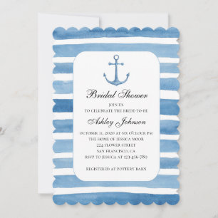Fête de mariage nautique. Invitation à l'ancre ble