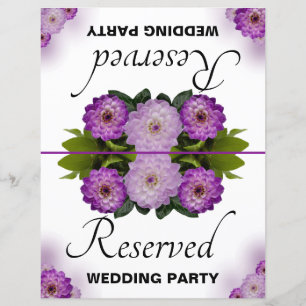 Fête de mariage pliable réservée Purple Floral