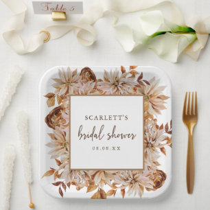 Fête de Mariée d'Automne Assiette en Papier