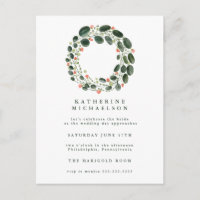 FETE DE MARIEES | Invitation Couronne Aquarelle