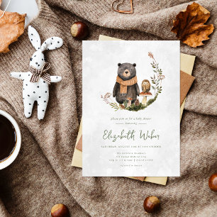 Fête de naissance d'ours en forêt automnale