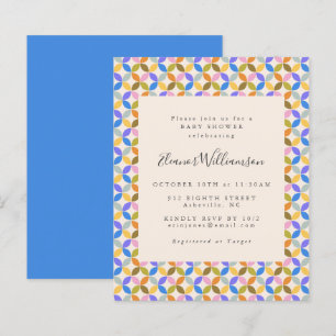 Fête de naissance géométrique bleue colorée et mig