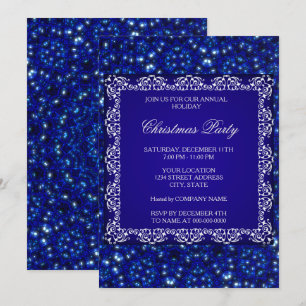 Fête de Noël Bleu Invitation