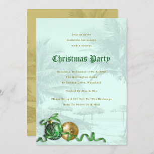 Fête de Noël côtière Palm Trees Invitation