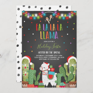 Fête de Noël de Llama Invitation