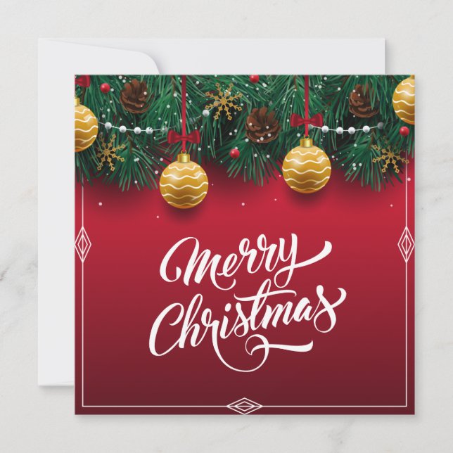 Fête de Noël élégante en rouge | Invitation (Devant)