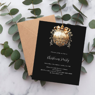 Fête de Noël en or noir bauble