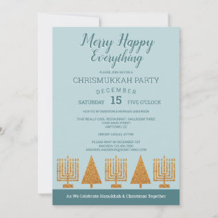 Fête de Noël et Hanouka Bleu Métal Joyeuses Fêtes