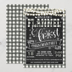 Fête de Noël Flannel et Frost Invitation What