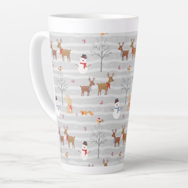 Fête de Noël Forêt Latte Mug (Angle gauche)