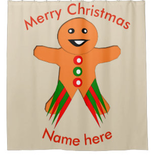 Fête de Noël Gingerbread Homme Douche rideau
