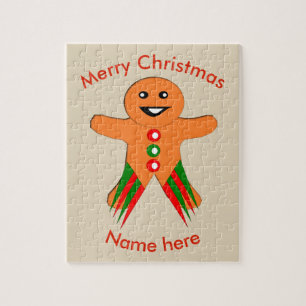 Fête de Noël Gingpain homme Puzzle personnalisé