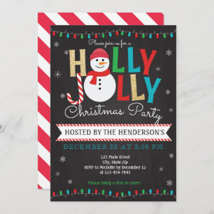 Fête de Noël Holly Jolly Invitation