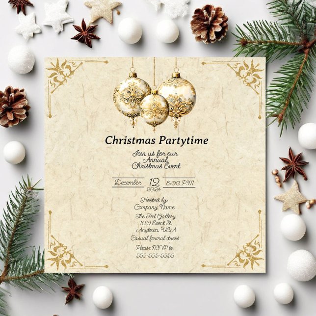 Fête de Noël Invitation officielle Or (Créateur téléchargé)