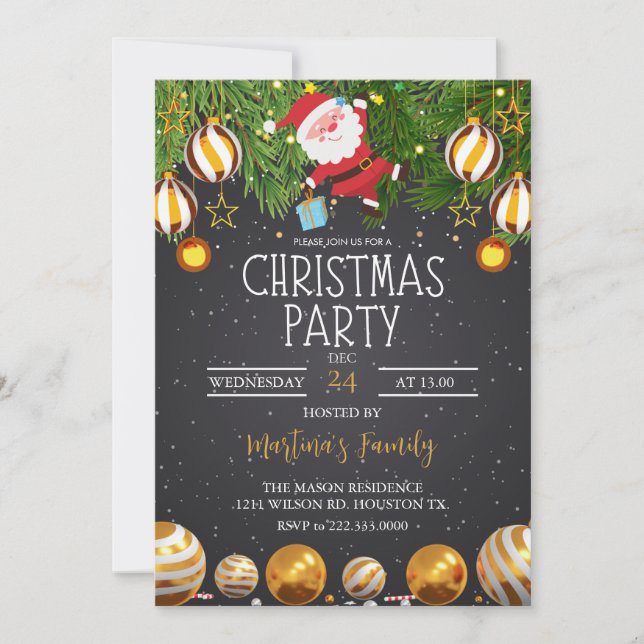 Fête de Noël Invitations Fête de Noël (Devant)