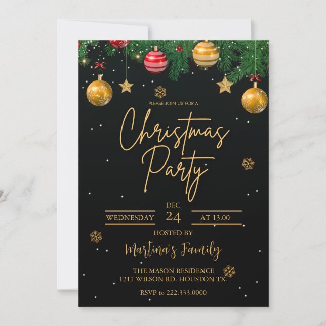 Fête de Noël Invitations Fête de Noël (Devant)