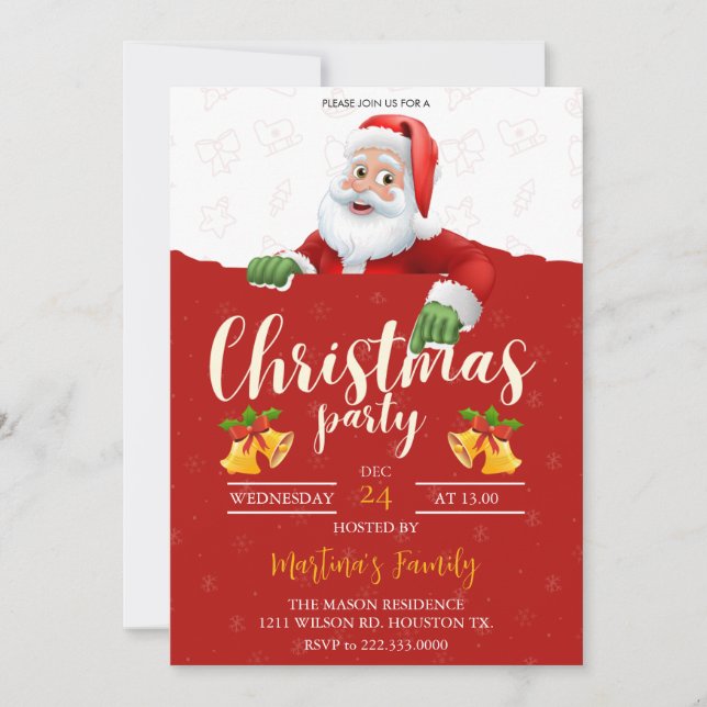 Fête de Noël Invitations Fête de Noël (Devant)