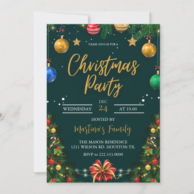 Fête de Noël Invitations Fête de Noël (Devant)