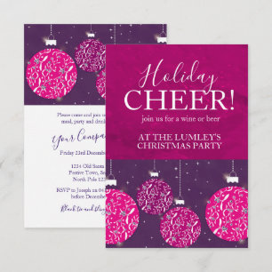 Fête de Noël invitations rose chauve