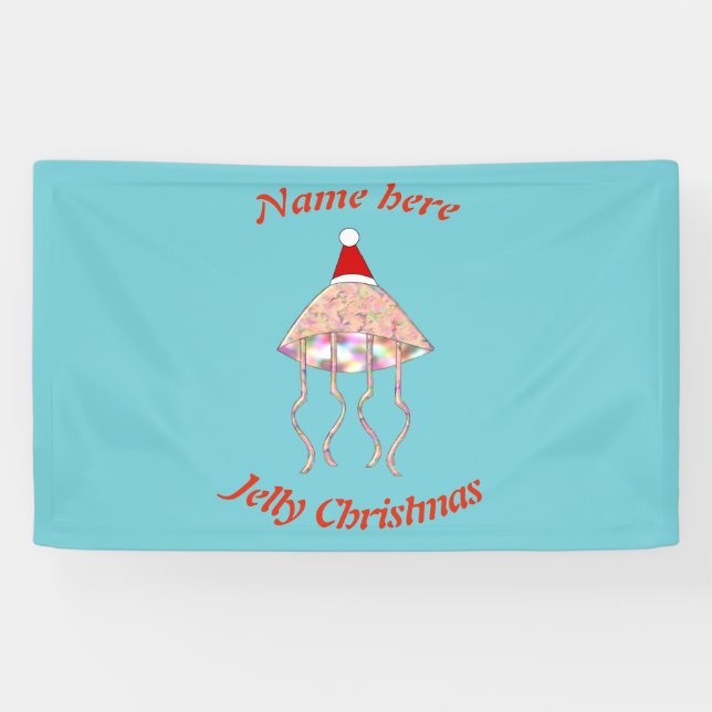 Fête de Noël Jellyfish Bannière personnalisée (Horizontal)