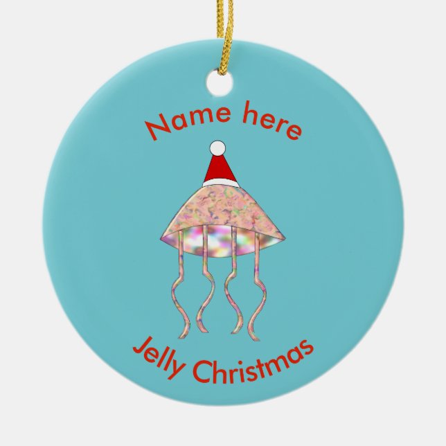 Fête de Noël Jellyfish Custom Ornement (Devant)