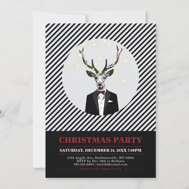 Fête de Noël Moderne, Cartes d'Invitation pour la  (Devant)