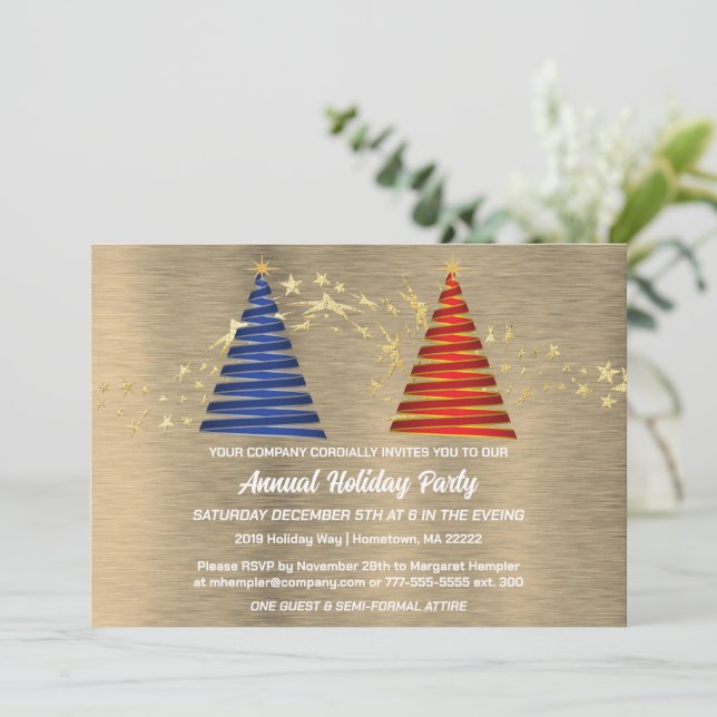 Fête de Noël moderne Invitation (Debout devant)