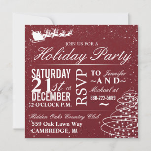 Fête de Noël Père Noël Sleigh Invitations