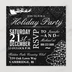 Fête de Noël Père Noël Sleigh Invitations