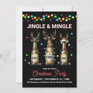 Fête de Noël pour adultes Jingle Mingle Invitation