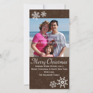 Fête de Noël Russe Carte photo Flocon de neige 4x8