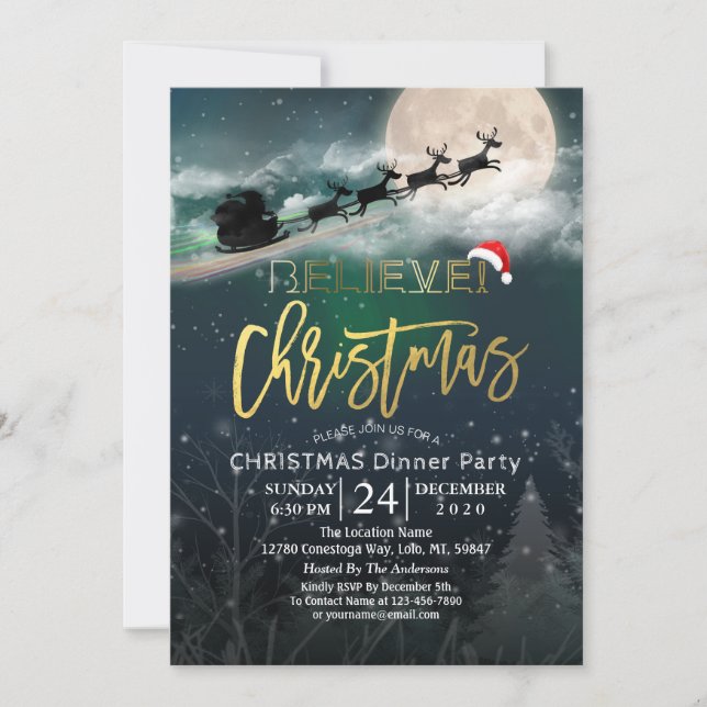 Fête de Noël Santa Hat Reindeer Sleigh (Devant)