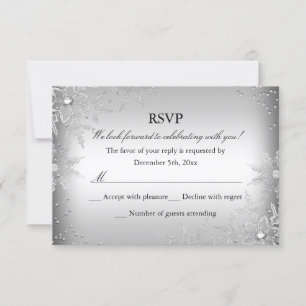 Fête de Noël Silver Crystal Snowflake RSVP