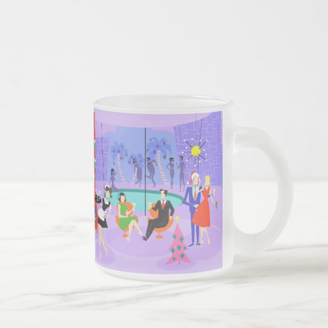 Fête de Noël Tropicale Rétro Mug de verre givré (Droit)