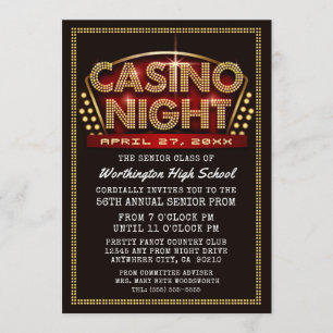 Fête de nuit du Casino Invitations à thème du bal