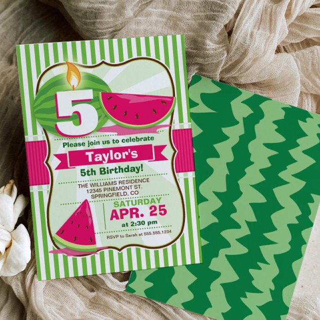 Fête de pastèque Invitation d'anniversaire (Créateur téléchargé)