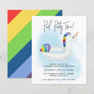 Fête de piscine d'été Licorne Arc-en-ciel Annivers