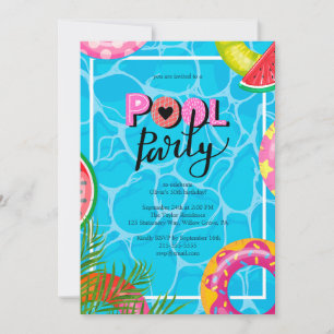 Fête de piscine moderne Invitation d'anniversaire