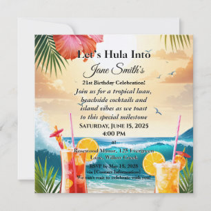 Fête de plage Luau tropical d'été pour 21e anniver