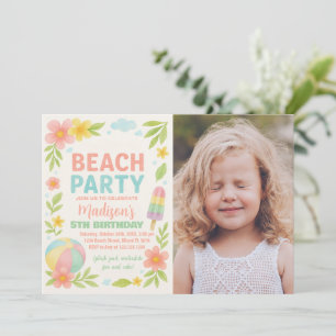 Fête de plage tropicale Invitations et décoration