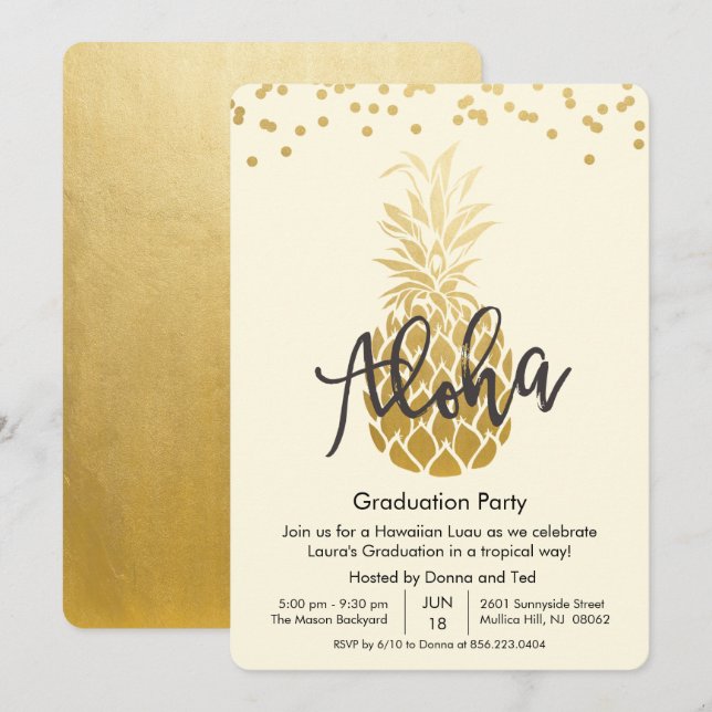 Fête de Remise de Diplômes Invitation à une Fête A (Devant / Derrière)
