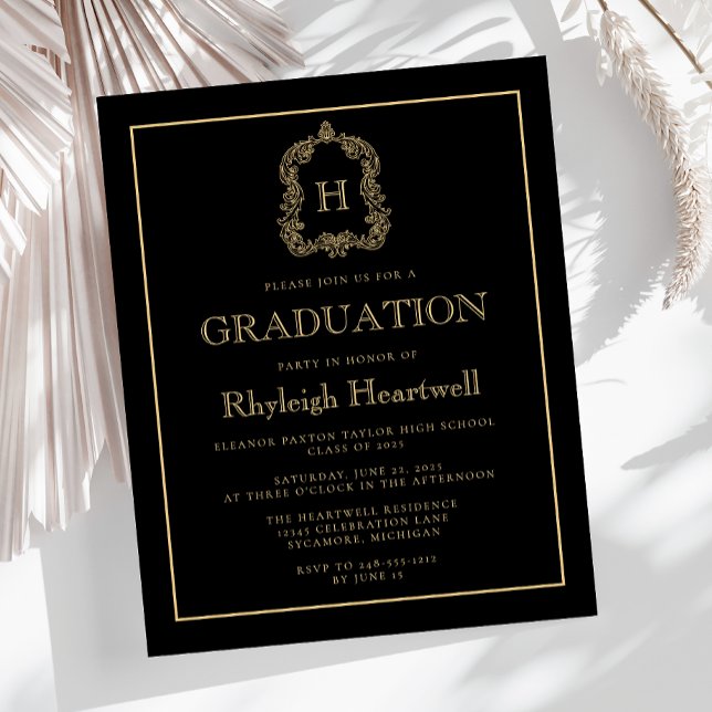 Fête de remise des diplômes Budget Black Gold Cres (Créateur téléchargé)