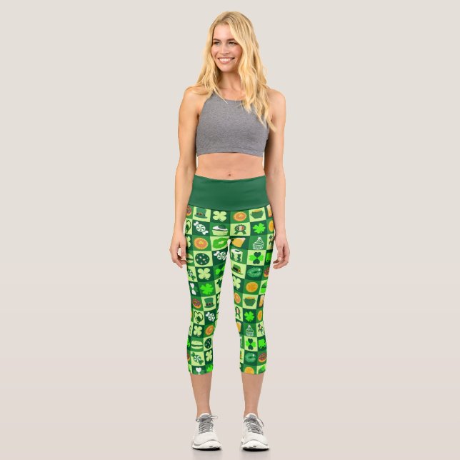 Fête De Saint Patrick Motif Capri Leggings (Recto)