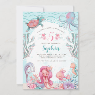 Fête de sirène magique Invitation d'anniversaire
