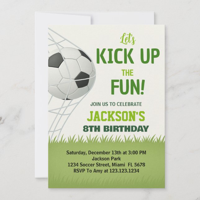 Fête de soccer Anniversaire Invitation (Devant)