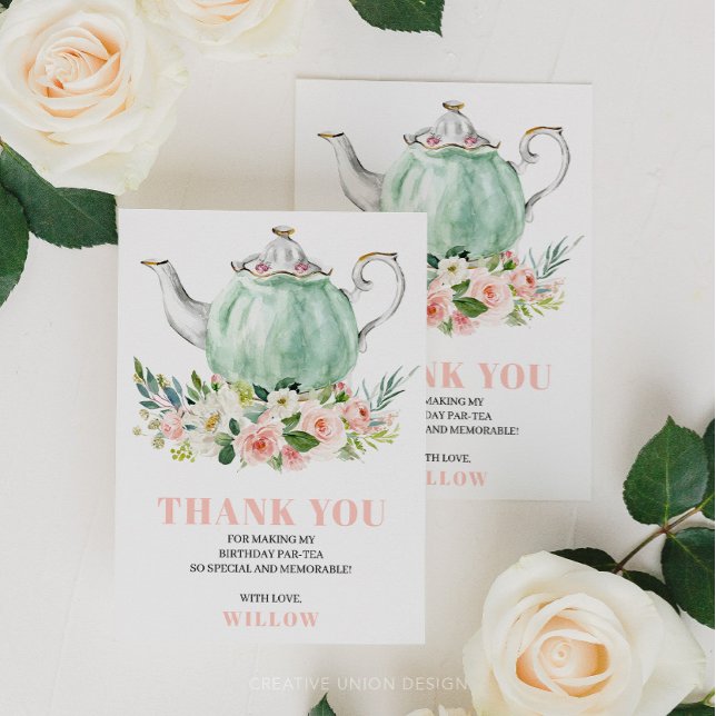 Fête de thé Carte de remerciements (Créateur téléchargé)