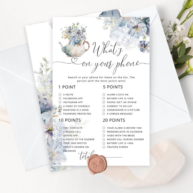 Fête de thé floral bleu ce qui est sur votre jeu d (Créateur téléchargé)