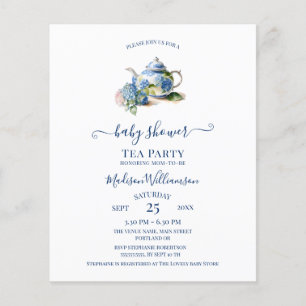 Fête de thé pour baby shower Budget Blue Hydrangea