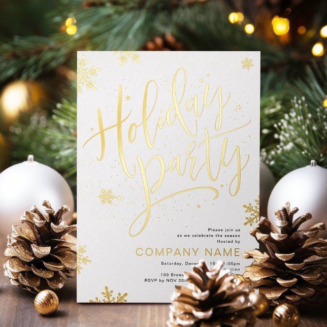 Fête de vacances en calligraphie manuscrite dorée (Gold handwritten calligraphy holiday Party)